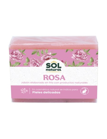 Jabón natural de pétalos de rosa 100 g Sol Natural