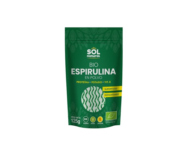 Espirulina en polvo Bio 125 g de polvo Sol Natural
