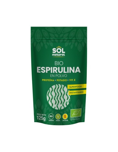 Espirulina en polvo Bio 125 g de polvo Sol Natural