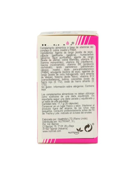 Vitamina B Complex 30 cápsulas Health Aid