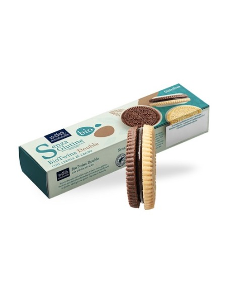 Galleta biotwins doble crema cacao sin gluten 125 g (Cacao) Sottolestelle