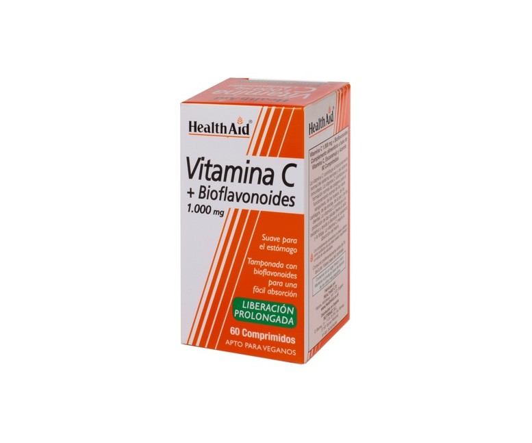 Vitamina C con Bioflavonoides 60 comprimidos de 1000mg Health Aid
