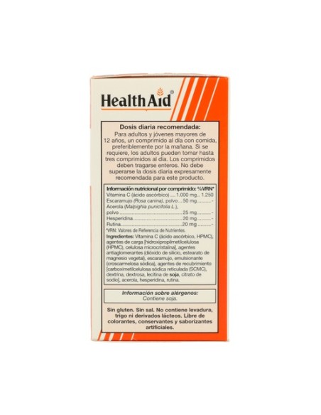 Vitamina C con Bioflavonoides 60 comprimidos de 1000mg Health Aid