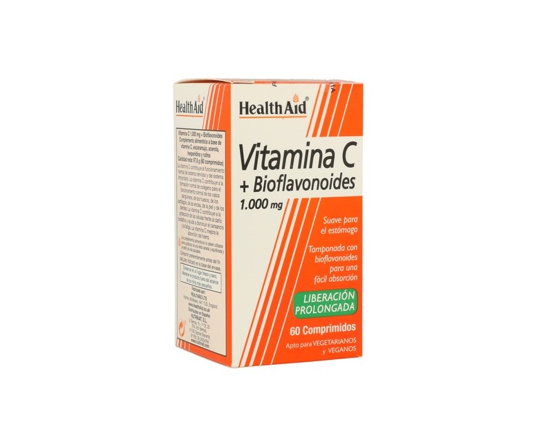 Vitamina C con Bioflavonoides 60 comprimidos de 1000mg Health Aid
