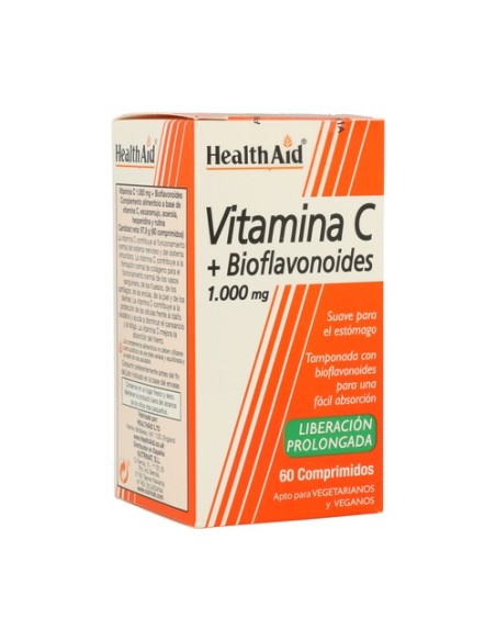 Vitamina C con Bioflavonoides 60 comprimidos de 1000mg Health Aid