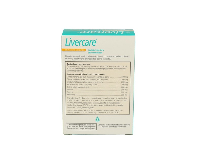 Livercare 60 comprimidos de 1.4g Health Aid