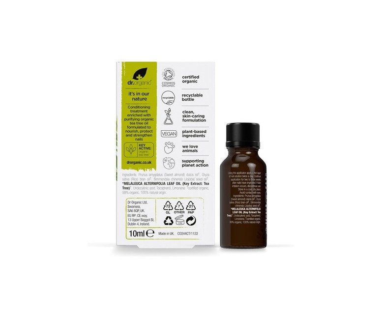 Solución para uñas de Árbol de té Orgánico 10 ml de aceite Dr. Organic
