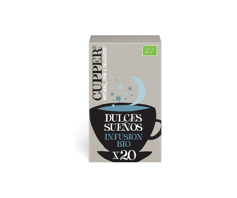 Infusión dulces sueños con canela, manzanilla y melisa Bio 20 bolsitas infusoras Cupper