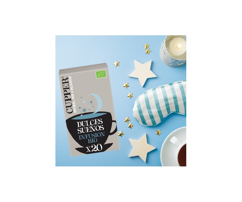 Infusión dulces sueños con canela, manzanilla y melisa Bio 20 bolsitas infusoras Cupper