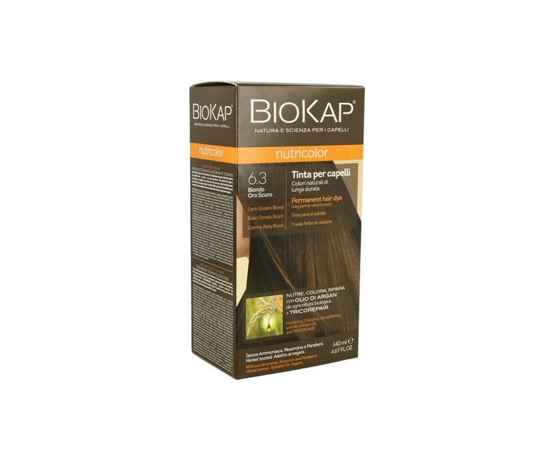 Tinte Nutricolor Rubio Oscuro Dorado 6.3 140 ml (Rubio dorado oscuro) Biokap