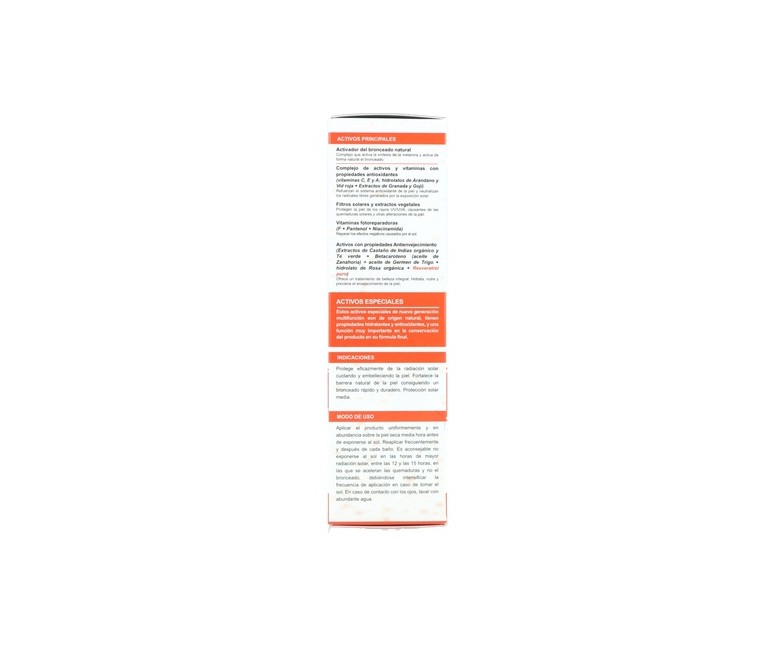 Bronceador solar ultra rápido SPF15 100 ml de crema (Granada) Rhatma