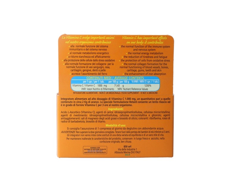 Vit. C Pura 1000Mg. Retard 30 comprimidos ESI
