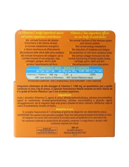 Vit. C Pura 1000Mg. Retard 30 comprimidos ESI