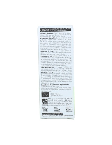 Salvia de Hojas de Lavanda Bio 10 ml Pranarom