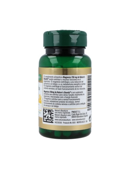 Magnesio 100 comprimidos de 250mg Nature's Bounty