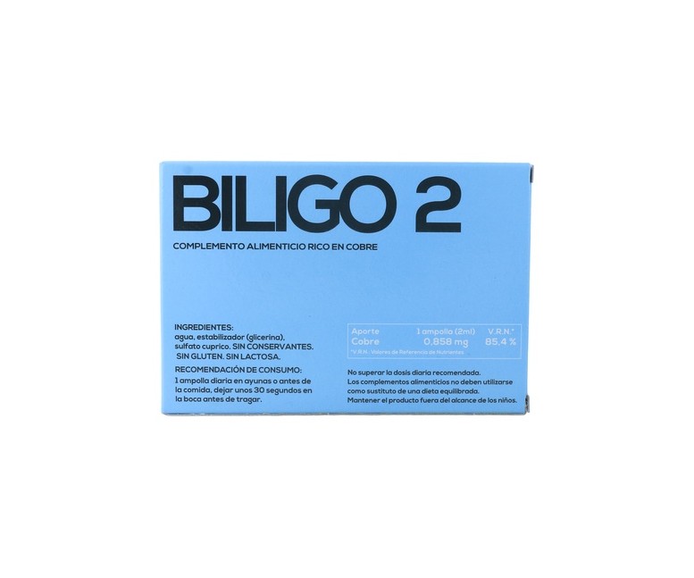 Biligo 2 (Cobre) - Oligoelemento 20 ampollas de 2ml Plantis
