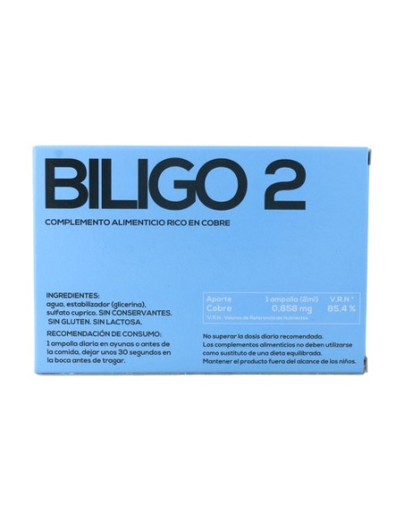 Biligo 2 (Cobre) - Oligoelemento 20 ampollas de 2ml Plantis