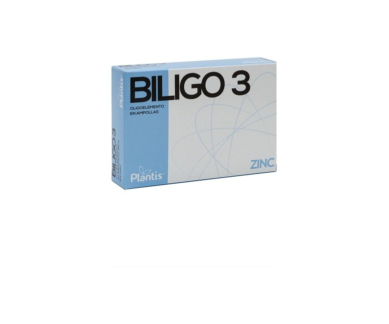 Biligo 3 (Zinc) - Oligoelemento 20 ampollas de 2ml Plantis