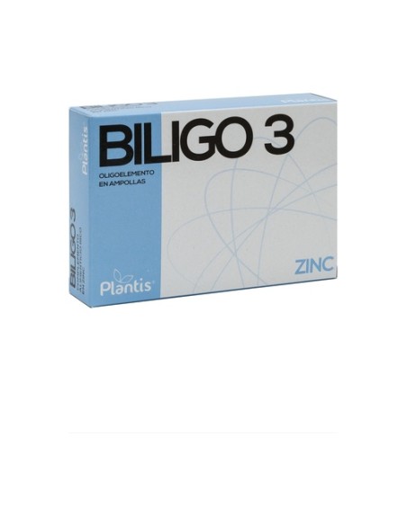 Biligo 3 (Zinc) - Oligoelemento 20 ampollas de 2ml Plantis