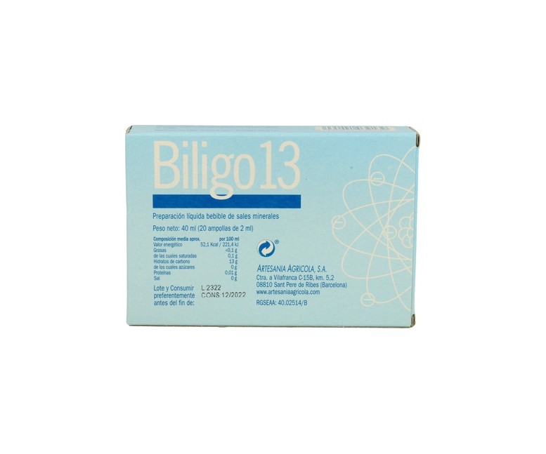 Biligo 13 (Aluminio) - Oligoelemento 20 ampollas de 2ml Plantis