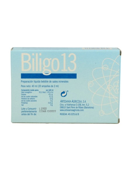 Biligo 13 (Aluminio) - Oligoelemento 20 ampollas de 2ml Plantis