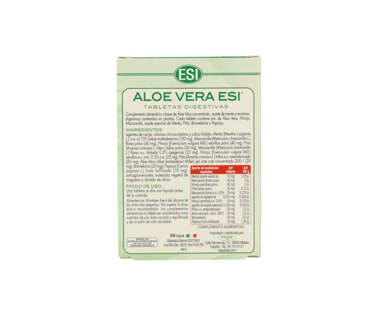 Aloe vera digestivo 30 tabletas ESI
