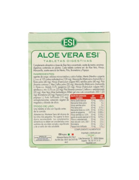 Aloe vera digestivo 30 tabletas ESI