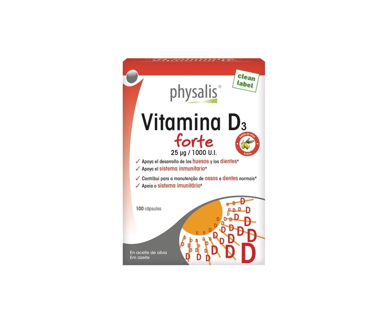 Vitamina D3 Forte 100 cápsulas Physalis