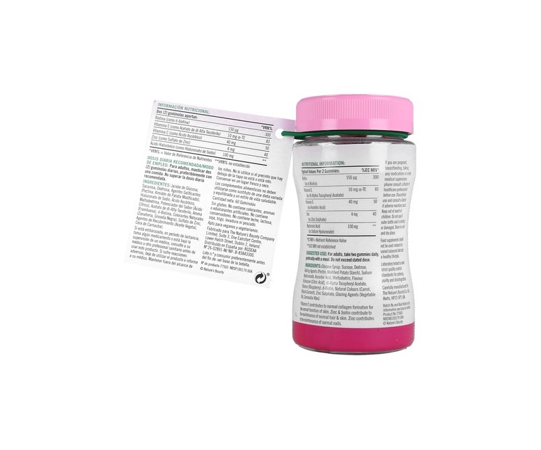 Beautiful Skin Gummies con Ácido Hialurónico 60 gominolas Nature's Bounty