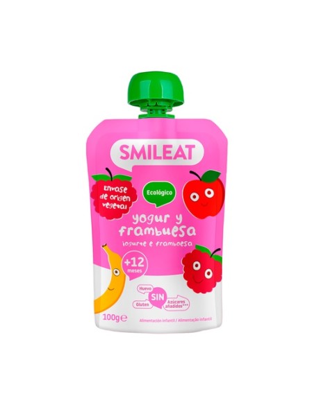 Bolsita de Yogur y Frambuesa Bio 12m+ 100 g (Frambuesa - Yogur) Smileat