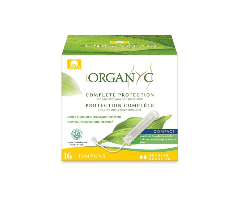 Tampones con aplicador compacto Regular 16 unidades Organyc