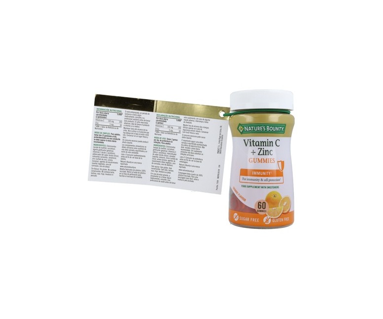 Vitamina C + Zinc Gummies 60 gominolas Nature's Bounty