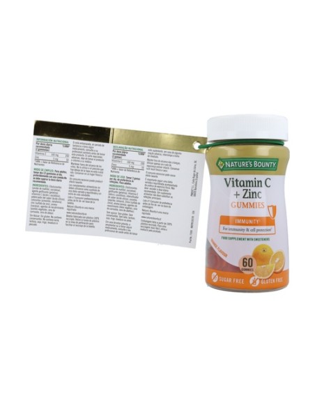 Vitamina C + Zinc Gummies 60 gominolas Nature's Bounty