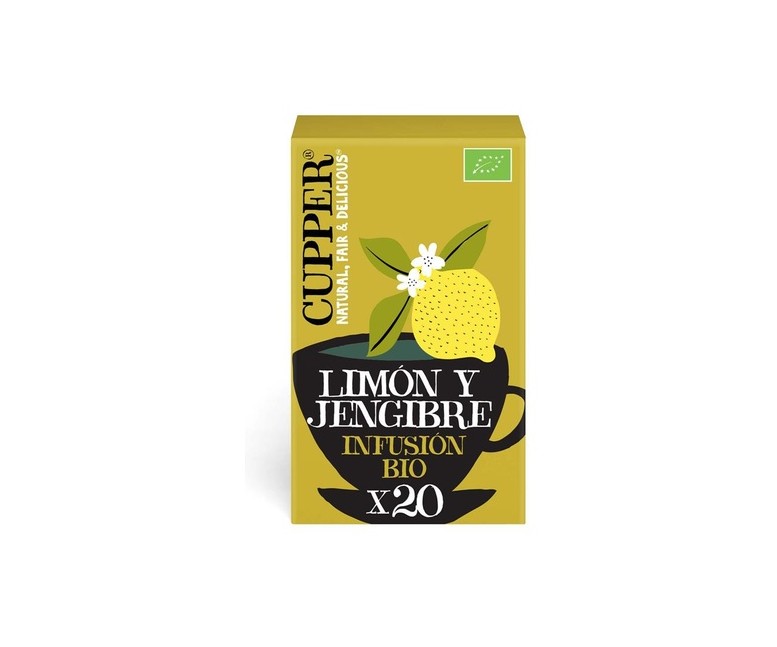 Infusión de limón y jengibre Bio 20 bolsitas infusoras Cupper