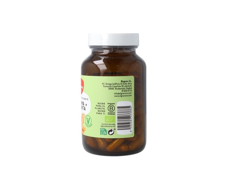Cúrcuma y pimienta 120 cápsulas de 440mg El Granero Integral