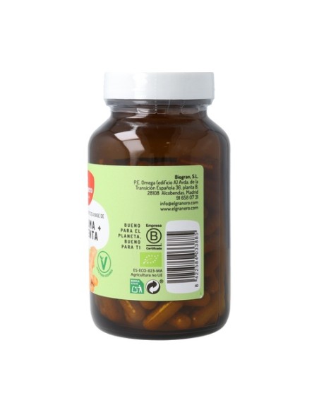 Cúrcuma y pimienta 120 cápsulas de 440mg El Granero Integral