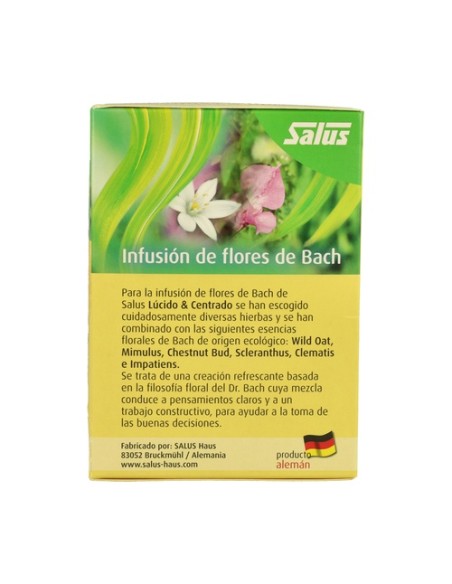 Infusion Flores Bach Lúcido y Centrado 15 bolsitas infusoras Salus