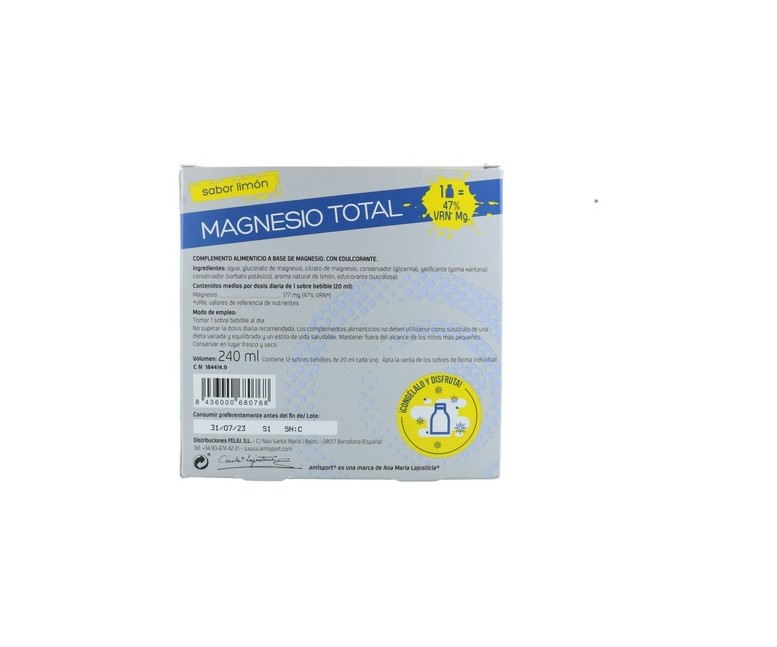 Magnesio total (sabor limón) 12 sobres (Limón) Ana Maria Lajusticia