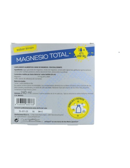 Magnesio total (sabor limón) 12 sobres (Limón) Ana Maria Lajusticia
