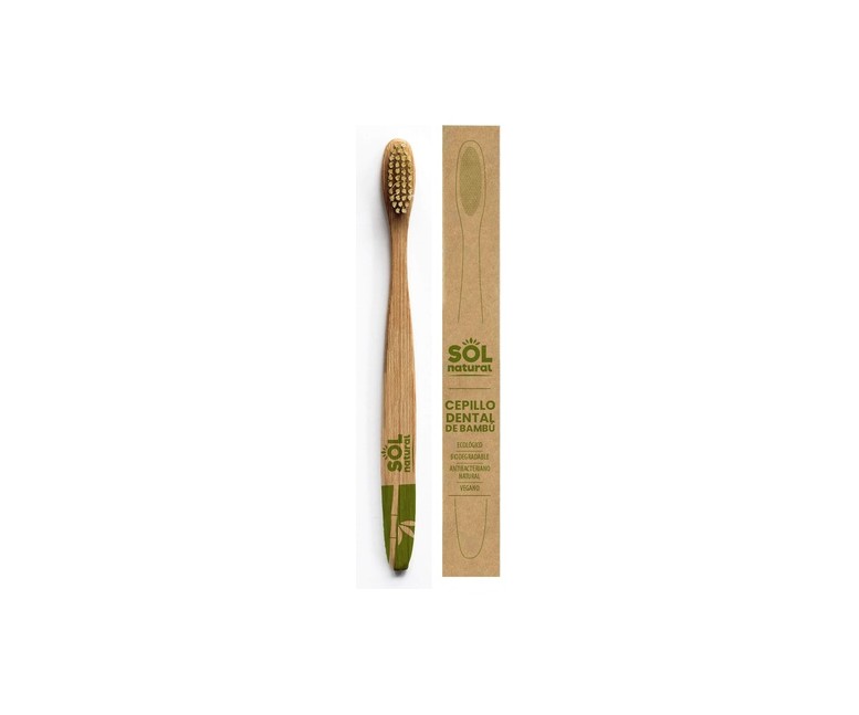 Cepillo dental de bambú adulto Biodegradable 1 unidad Sol Natural