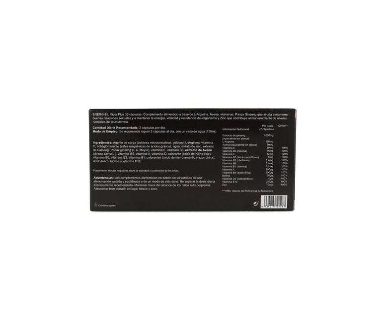 Energisil Vigor Plus 30 cápsulas Pharma Otc