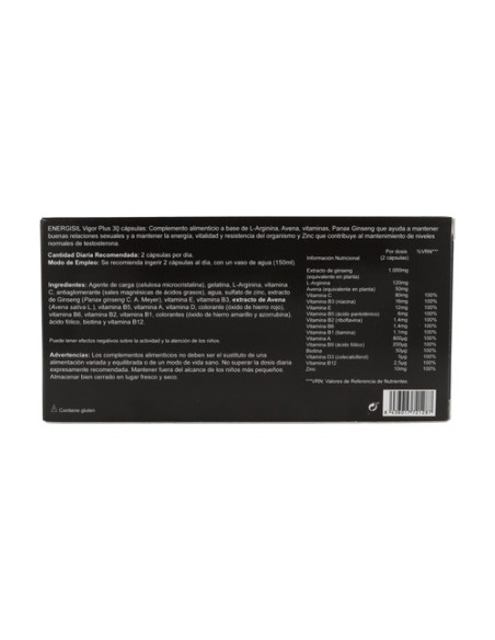 Energisil Vigor Plus 30 cápsulas Pharma Otc