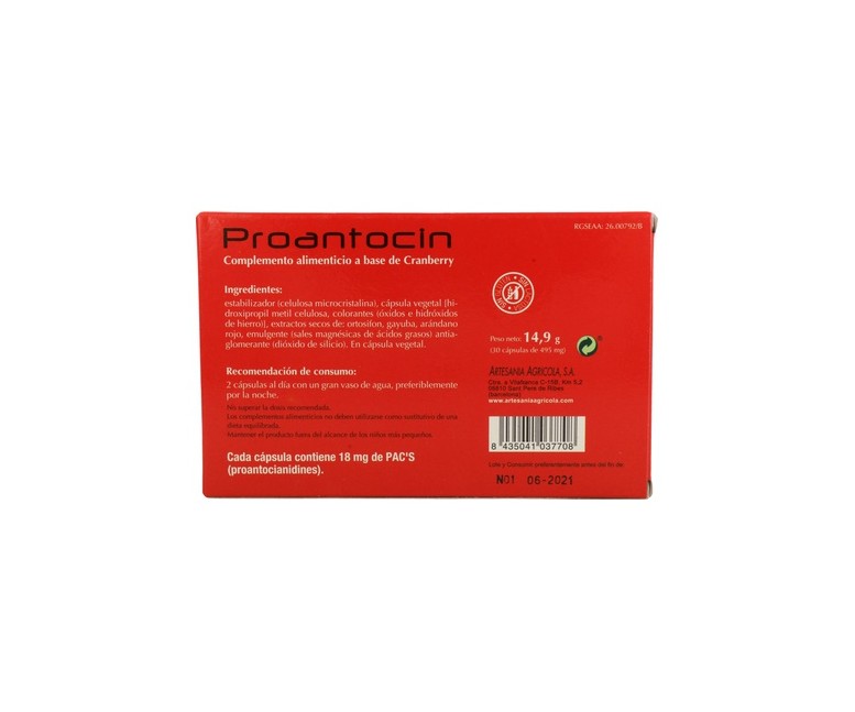 Proantocin (Bienestar de las Vías Urinarias) 30 cápsulas Plantis