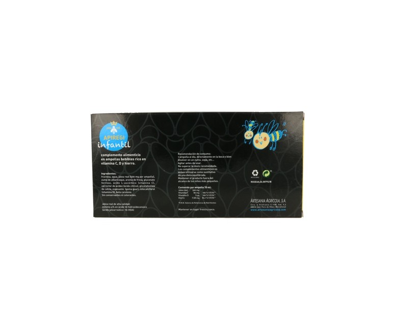 Apiregi Infantil 24 ampollas de 500mg (Frutas) Apiregi