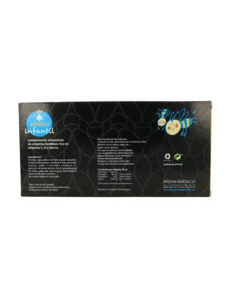 Apiregi Infantil 24 ampollas de 500mg (Frutas) Apiregi
