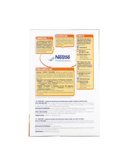 Meritene fuerza y vitalidad Batido fresa 15 sobres de 30g MERITENE