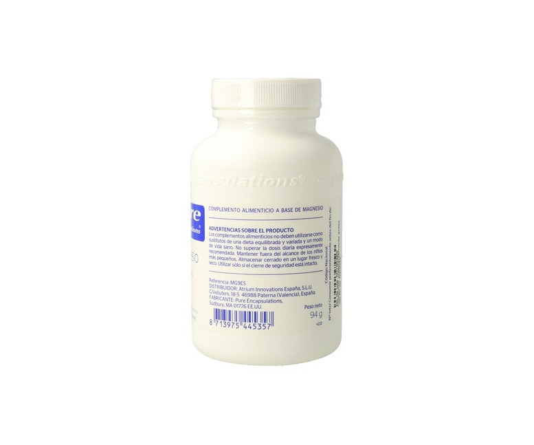 Magnesio (Bisglicinato) 90 cápsulas Pure Encapsulations