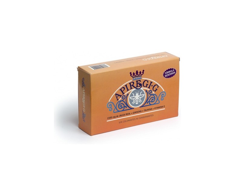 Apiregi G Jalea Real con Ginseng 20 ampollas de 600mg Apiregi