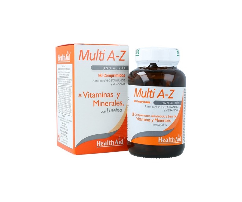 Multi A-Z - vitaminas y minerales con luteína 90 comprimidos Health Aid