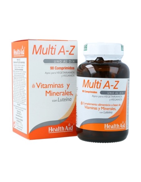 Multi A-Z - vitaminas y minerales con luteína 90 comprimidos Health Aid